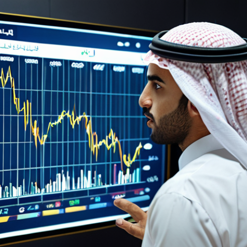 **

"A young Arab professional, smartly dressed, analyzing financial charts on a holographic display. Arabic script overlays the graphs. Focus on a determined expression, radiating competence and strategic thinking. Modern office setting with a subtle Arabian aesthetic. Colors: deep blues, golds, and greys."

**