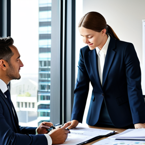**

"A professional team of business people collaborating in a modern office, reviewing strategic plans and financial charts, fully clothed in modest business attire, safe for work, appropriate content, perfect anatomy, natural proportions, family-friendly, well-lit, high resolution."

**